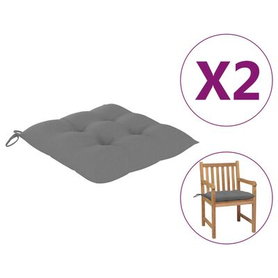 vidaXL Perne de scaun, 2 buc., gri, 50 x 50 x 7 cm, textil