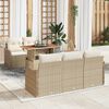vidaXL Set de canapele pentru grădină 6 pcs Bej Rattan poli