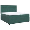vidaXL Pat box spring cu saltea, verde &icirc;nchis, 200x200 cm, catifea