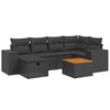 vidaXL Set canapele de grădină cu perne, 7 piese, negru, poliratan