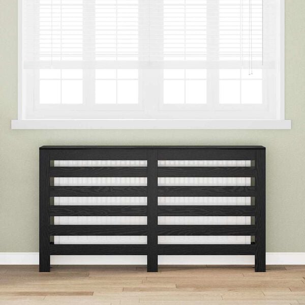 vidaXL Capac pentru radiator Stejar Negru 149 x 20 x 82 cm