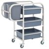 vidaXL Cărucior de bucătărie cu recipiente din plastic, 82x43,5x93 cm
