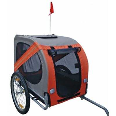 vidaXL Remorcă de bicicletă pentru câini, portocaliu