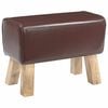 vidaXL bancă 60 x 30 x 45 cm Piele Naturală Maro &icirc;nchis