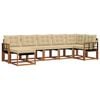 vidaXL Set de canapele de exterior cu pernă 7 pcs Natural și Bej