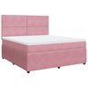 vidaXL Pat box spring cu saltea, roz, 180x200 cm, catifea