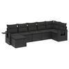vidaXL Set canapele de grădină cu perne, 7 piese, negru, poliratan