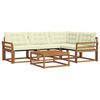 vidaXL Set de canapele de exterior cu pernă 5 pcs Natural și Crem