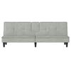vidaXL Canapea extensibilă cu suporturi de pahar, gri deschis, catifea