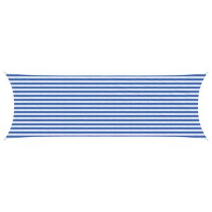 vidaXL P&acirc;nză de umbră 2 x 6 m HDPE Dreptunghiular Albastru și Alb