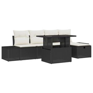 vidaXL Set de canapele pentru grădină cu pernă 6 pcs Rattan poli
