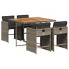 vidaXL Set mobilier de grădină cu perne, 5 piese, gri, poliratan