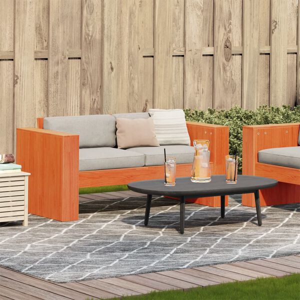 vidaXL Canapea de grădină 2 locuri, maro ceruit 134x60x62 cm, lemn pin