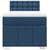 vidaXL Pat box spring cu saltea, albastru, 90x190 cm, textil