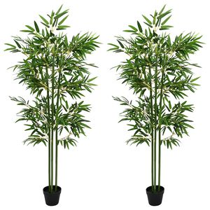 vidaXL Copac Bambus Artificial 2 buc. Verde 45 x 18 x 175 cm
