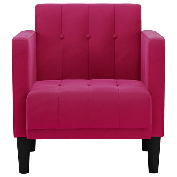 vidaXL Canapea Scaun cu cotiere, vin roșu, 53 cm, catifea