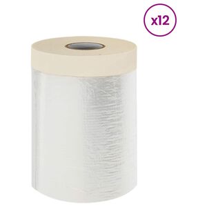 vidaXL Folie de Praful cu Bandă Adezivă 12 buc. Transparent HDPE