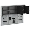 vidaXL Set de Cabinet pentru Unelte și Pegboard cu raft 5 pcs Negru