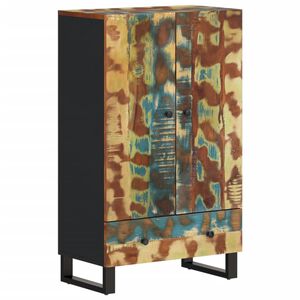 vidaXL Dulap cu sertar, 60x33x100 cm, lemn masiv recondiționat și fier