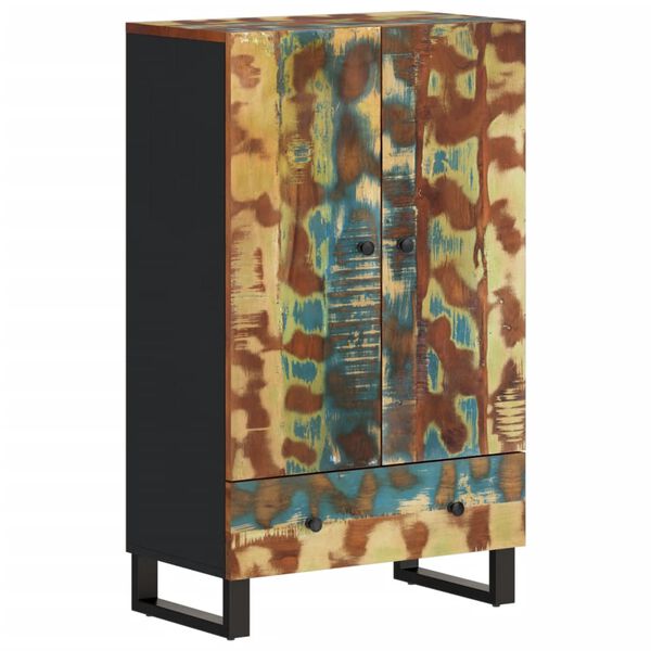 vidaXL Dulap cu sertar, 60x33x100 cm, lemn masiv recondiționat și fier