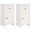 vidaXL Servante, 2 buc., alb, 40x35x80 cm, lemn masiv de pin