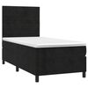 vidaXL Pat box spring cu saltea, negru, 100x200 cm, catifea