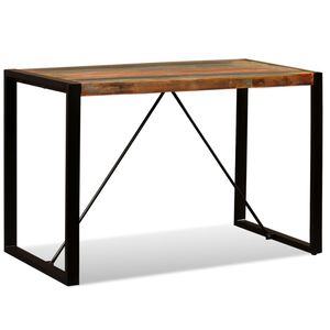 vidaXL Masă de bucătărie, 120 cm, lemn masiv reciclat