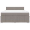 vidaXL Pat continental cu saltea, gri taupe, 180x200 cm, textil