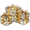 vidaXL Cutie de cadou de Crăciun iluminată 3 buc. 150 LED-uri Alb cald