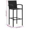 vidaXL Set mobilier bar de grădină, 5 piese, negru, poliratan
