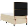 vidaXL Pat cu arcuri cu saltea cu headboard Crem 90 x 190 cm țesătură