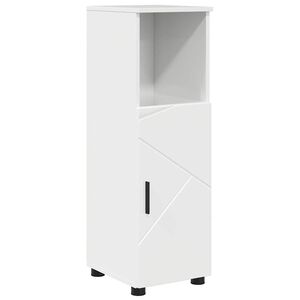 vidaXL Dulap de Baie Alb lucios 30 x 35 x 95 cm Lemn compozit & Metal