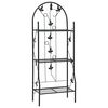 vidaXL Suport de plante, 3 niveluri, negru, 52 x 28 x 128 cm, fier