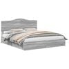 vidaXL Pat cu storage cu sertar Gri Sonoma 200 x 200 cm Lemn prelucrat
