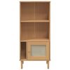 vidaXL Bibliotecă SENJA aspect ratan maro 60x35x130 cm lemn masiv pin