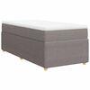 vidaXL Pat box spring cu saltea, gri taupe, 100x200 cm, textil