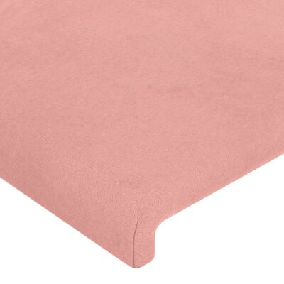 vidaXL Tăblie de pat cu LED, roz, 83x16x78/88 cm, catifea