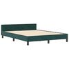 vidaXL Pat cu arcuri cu headboard Verde &icirc;nchis 140 x 200 cm Catifea