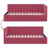 vidaXL Cadru de pat colțar cu headboard bordo 90 x 190 cm Catifea