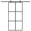 vidaXL Ușă glisantă cu set feronerie 102x205 cm ESG sticlă și aluminiu
