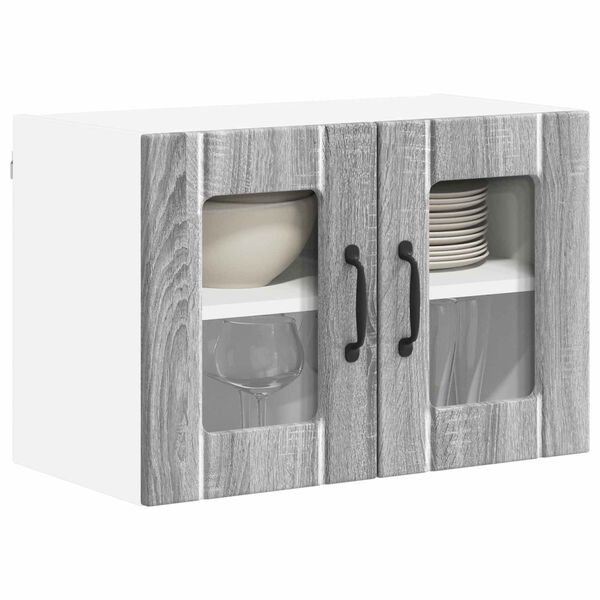 vidaXL Dulap de bucătărie 2 pcs Gri Sonoma 60 x 31 x 40 cm