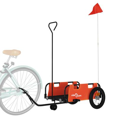 vidaXL Remorcă de bicicletă, portocaliu, textil oxford și fier