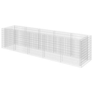 vidaXL Strat &icirc;nălțat gabion, 450 x 90 x 100 cm, oțel galvanizat