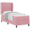 vidaXL Pat cu arcuri cu saltea cu headboard Roz 200 x 80 cm Catifea