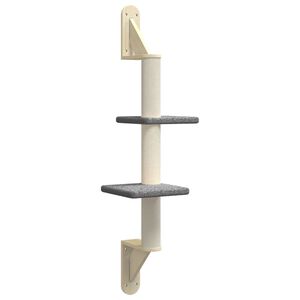 vidaXL Ansamblu pisici perete cu st&acirc;lp zg&acirc;riere, gri &icirc;nchis, 108 cm