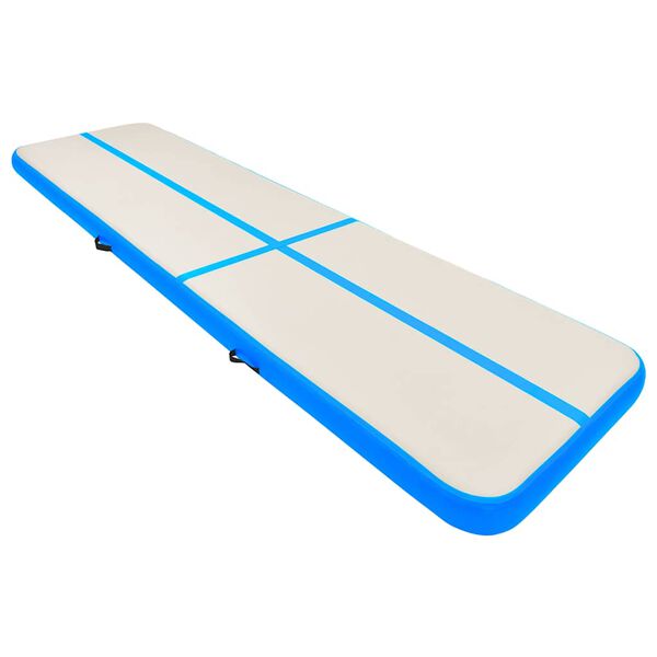 vidaXL Saltea gimnastică gonflabilă cu pompă albastru 800x100x15cm PVC