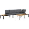 vidaXL Set mobilier de grădină cu perne, 4 piese, negru, aluminiu