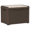 vidaXL Cutie depozitare de grădină cu pernă de șezut, maro, 125 L, PP
