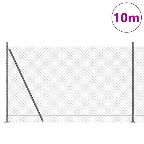 vidaXL St&acirc;lp de gard. Gri 10 x 1,6 m (mesh 40 x 40 mm) Oțel și PVC