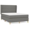 vidaXL Pat box spring cu saltea, gri &icirc;nchis, 140x200 cm, textil